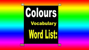 34 Colours Vocabulary Word List